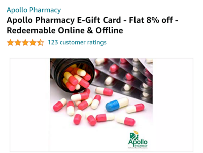 Apollo Pharmacy (E-Gift Card)